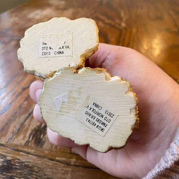Vintage Hand-Painted Angel Figurines With Christmas Trees & Gold Accents - Set O - Picture 6 of 7